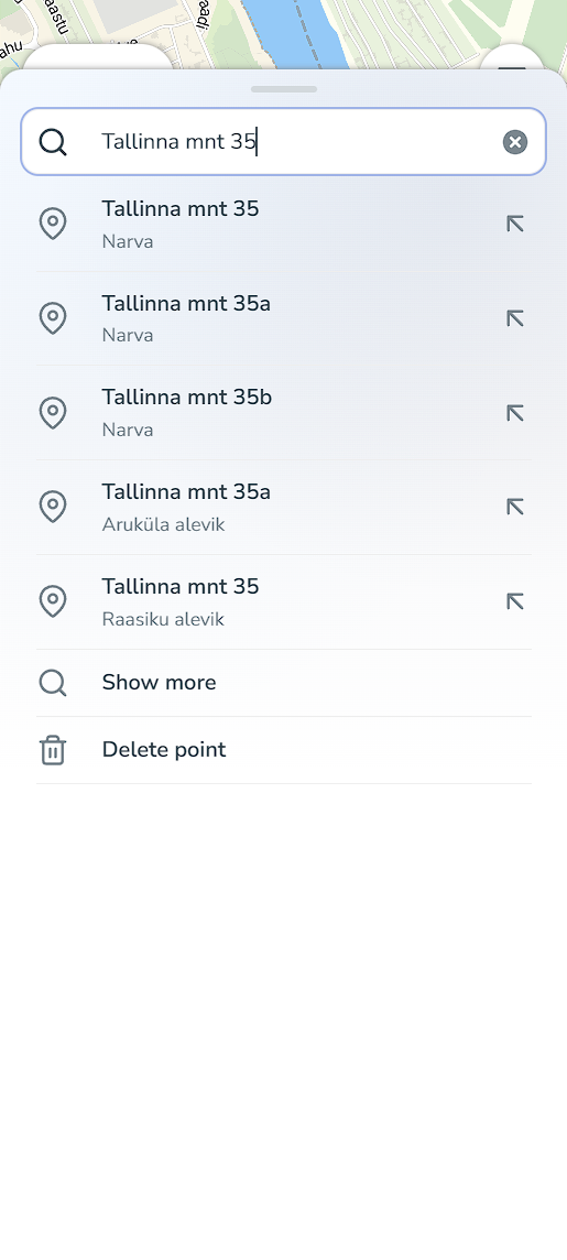 Screenshot: settings/history